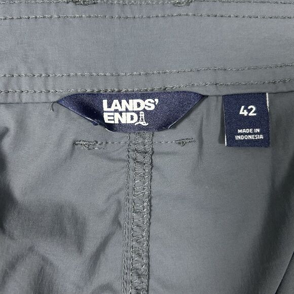 Lands End Men’s Tech Cargo Pant Charcoal Gray Size 42 Lightweight Stretch Waist - Picture 5 of 16
